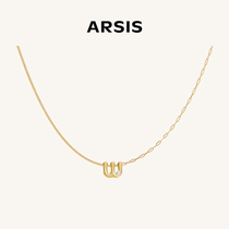 ARSIS印记DIY字母吊坠项链纯银s925轻奢小众精致高级感女新款
