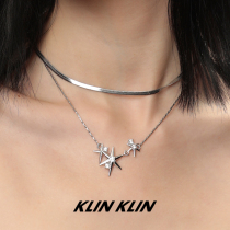 KLINKLIN六芒星项链双层精致锁骨链chocker女生蛇骨链小众设计感