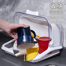 出口日本厨房水杯奶瓶收纳箱防尘杯子奶瓶儿童宝宝碗筷餐具收纳盒
