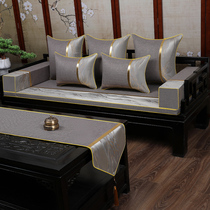 新中式红木实木沙发垫坐垫木椅家具套罩加厚海绵垫子高档棉麻定制