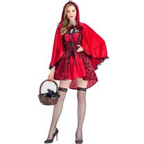 S-XL 万圣节提花披风小红帽服装 大码 cosplay演出服歌特女王服饰