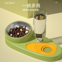 猫碗双碗自动饮水狗食盆泰迪饭盆宠物喝水狗狗陶瓷喂食器猫咪用品
