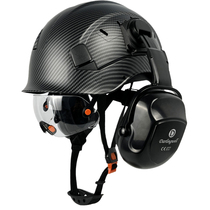 工业降噪音耳罩头盔式耳罩搭配安全帽头盔耳部防护听力隔音罩30dB