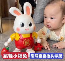 0一1岁6月婴儿玩具 会唱歌跳舞的小福兔电动兔子宝宝练习抬头训练