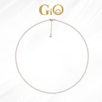 GiO珠宝 天然淡水珍珠项链女极光baby小米珠锁骨链18K金极细颈链