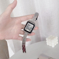 腕带表带金属applewatch7手表41玫适用45iwatch6替换苹果/代女士