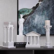希腊古城神庙建筑模型罗马柱摆件欧式装饰摆设石膏柱子树脂雕塑
