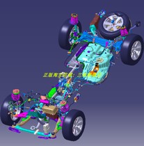 丰田汉兰达SUV汽车底盘麦弗逊3三多连杆独立悬架3D三维模型副车架