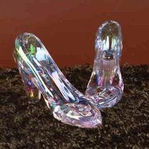 送给闺蜜的水晶鞋玻璃透明灰姑娘儿童生日礼物玻璃水晶高跟鞋