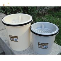 茶水分离垃圾桶大号圆形带漏筐塑料茶渣桶办公室废茶叶过滤桶茶海