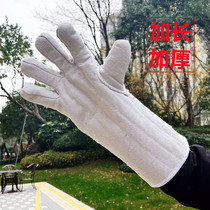 五指帆布耐高温400度加厚隔热烘培烤箱微波炉工业防烫商用长手套