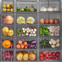 冰箱收纳盒抽屉式食物保鲜盒鸡蛋饺子水果食品级整理盒透明储物盒