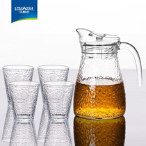 锤纹冷水壶玻璃杯套装凉水壶大容量耐高温玻璃泡茶壶冷泡家用水杯