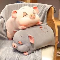 网红布偶可爱猪猪玩偶抱枕被子两用椅子靠背午睡靠枕床头靠垫睡觉