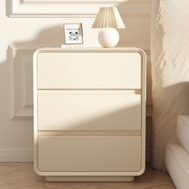 实木床头柜奶油风简约现代家用卧室小柜子轻奢高级感小型储物柜