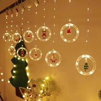 LED窗帘灯圣诞树圣诞老人雪花皮线灯圆盘圆球圆环灯商场圣诞节日