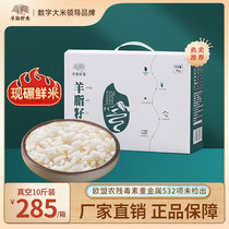 新疆羊脂籽米 新疆大米胚芽米5kg长粒香米优质粳米现碾鲜米礼盒装