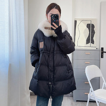 羽绒服冬季女中长款2023年新款时尚加厚宽松百搭大毛领设计感外套