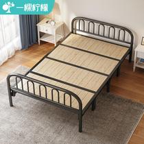 可折叠床四折家用单人床1.2米午睡床双人床1.5米办公室硬板简易床