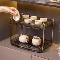 茶具置物架家用桌面茶壶茶杯展示架客厅沥水托盘放茶叶茶器茶杯架