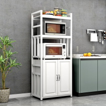 置物架厨房带门家用落地烤箱储物柜置物柜柜子收纳多层架子微波炉