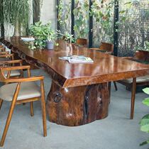 新中式实木茶桌原木大板茶台客厅接待会客泡茶桌椅办公室茶室家具