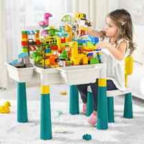 积木桌子多功能大颗粒儿童早教宝宝拼装益智玩具1-2-3到6一岁拼图