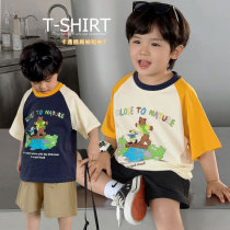 板牙男童卡通短袖T恤夏装夏季婴儿童装宝宝上衣夏季小童潮薄X3227