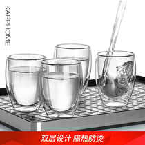 耐热双层玻璃杯套装家用防烫水杯茶杯口杯隔热牛奶咖啡杯子大容量