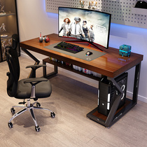 实木电脑桌台式主机箱一体家用工作台办公桌卧室书桌单人电竞桌子