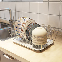 304不锈钢碗碟沥水架厨房置物架放碗盘收纳架晾碗架多功能沥水篮