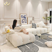现代简约布艺轻奢北欧创意客厅模块方块面包沙发大小户型组合套装