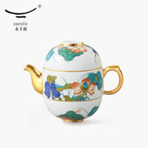 永丰源 幸福和鸣4头旅行茶具 陶瓷快客杯 便携户外茶具一壶二杯