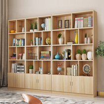 校舍书柜带门置物柜现代简约书房木质书架自由组合落地收纳储物架