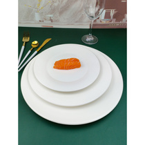 牛排餐盘刀叉套装家用西餐盘陶瓷平盘浅盘牛扒碟子白色装牛排盘子