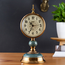 美式时钟复古座钟客厅大号欧式桌面摆钟台式钟表创意台钟坐钟摆件