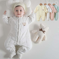 婴儿冬季连体衣男女童纯棉棉服套装宝宝冬款保暖哈衣外出夹棉爬服
