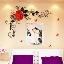 花水晶亚克力3d立体墙贴画浪漫温馨卧室客厅电视沙发背景墙装饰品