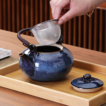 窑变大容量提梁壶茶具套装家用冷水茶壶日式简约功夫茶具一壶六杯