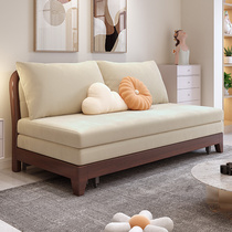 伸缩两用客厅小户型单人双人坐卧多功能懒人可折叠实木沙发床约