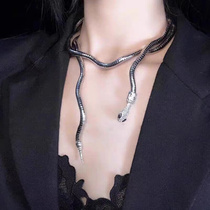 欧美风暗黑潮酷蛇形项链可缠绕小众设计感项圈项链嘻哈锁骨链配饰