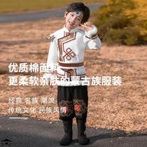 儿童蒙古服族表演服装男童白马舞蹈服蒙族演出服少数民族服装儿童
