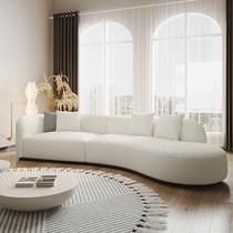 现代简约免洗科技布中小户型客厅弧形月亮沙发意式极简布艺沙发