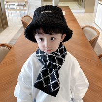 日本儿童帽子套装宝宝秋冬围巾男童时尚潮冬季女童加厚防风渔夫帽
