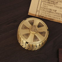 黄铜轮胎烟灰缸摆件中式创意带盖烟缸客厅简约桌面办公室金属