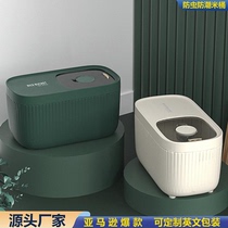 塑料米桶 密封透明宠物储粮桶推拉式防虫防潮储米箱 家用韩国米桶