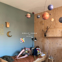 荷兰AM进口 平衡摆设儿童房客厅 卧室挂件装饰太阳系九大行星模型
