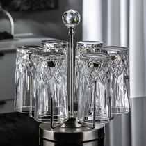 高档雕花水晶杯家用玻璃杯子家庭套装客厅耐高温绿茶杯水杯待客用