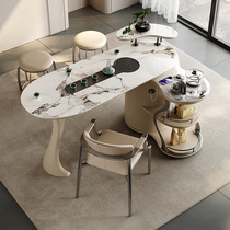 轻奢阳台茶桌椅组合家用现代小型烧水茶台套装一体岩板功夫泡茶桌