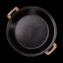 三臻环双耳老式手工铸铁煎锅平底铸铁锅煎锅无涂层不易粘锅